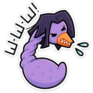 ⭐ HHHHH!!!! Cartoon, Aufkleber, Lila, Kreatur, Monster, Ente telegram sticker