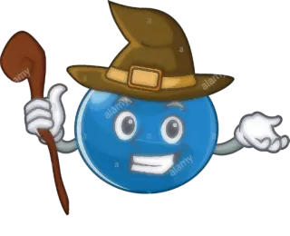 👻 dessin animé, magicien, magie, chapeau, personnage, mascotte whatsapp sticker
