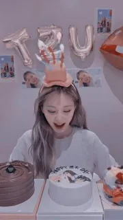 🆎 HAPPY 24TH DAY TZU urodziny, ciasto, balony, święto, kpop telegram sticker