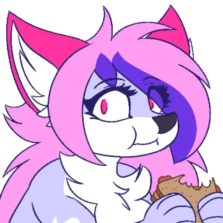 🍞 Furry, Wolf, Pink, Snack, Essen, Cartoon telegram sticker