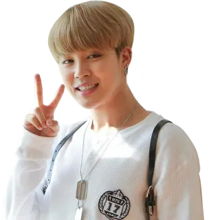 ✌️ Jimin K-POP, BTS, 歌手, ピースサイン telegram sticker