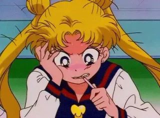😡 Sailor Moon Sailor Moon, anime, character, girl, nervous, cute telegram sticker