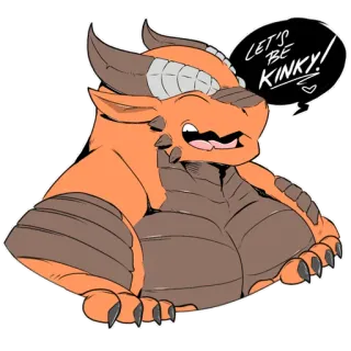 ⛓ LET'S BE KINKY! monstre, dragon, coquin, fantaisie, animal telegram sticker