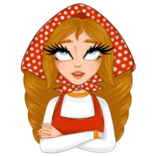 🙄 garota, mulher, cachecol vermelho, arte digital, ilustração, personagem whatsapp sticker