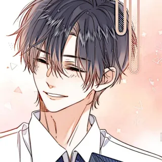 📼 Anime, Mann, Cartoon, Figur, lächelnd, Porträt whatsapp sticker