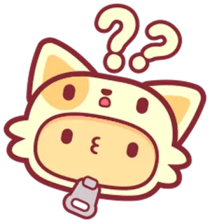 😗 ?? Frage, Katze, Tier, süß, kawaii, Cartoon telegram sticker