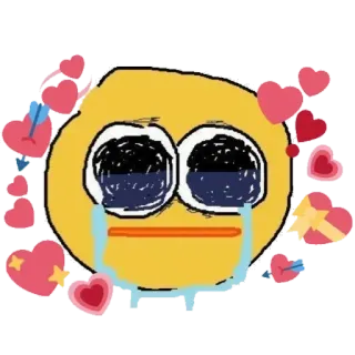 🥰 Emoji, Sedih, Menangis, Hati, Cinta, Kartun telegram sticker
