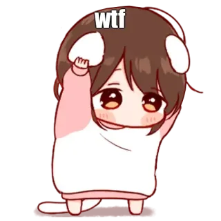 🤔 wtf Anime, Cartone animato, Carino, Espressione, WTF whatsapp sticker