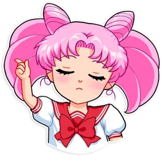☝️ Chibiusa Sailor Moon chibi, anime, sailor moon, chibiusa, cartoon, sticker telegram sticker