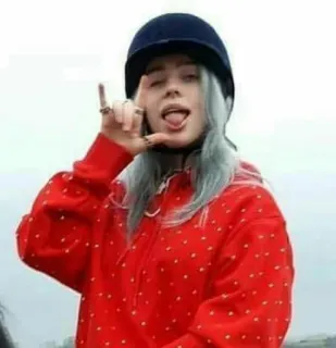 🤟 Billie Eilish Billie Eilish, นักร้อง, ป็อปสตาร์, คนดัง, ผู้หญิง telegram sticker