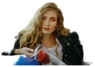 ☪ Frau, Rose, Blume, Schönheit, Model, Blondine, Porträt telegram sticker