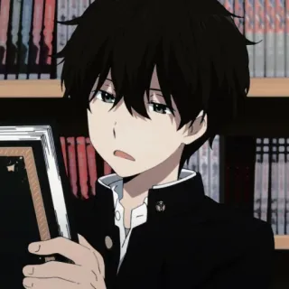 🍪 anime, boy, school uniform, black hair, character telegram sticker