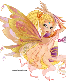 😄 Stella Winx Club fada, asas, magia, desenho animado, personagem telegram sticker