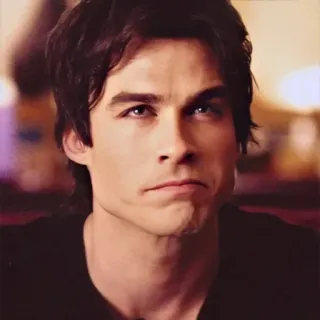 🩸 Damon Salvatore The Vampire Diaries wampir, serial, mężczyzna, portret, przystojny telegram sticker