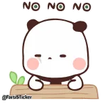 👎 NO NO NO Gấu trúc, Dễ thương, Không, Tiêu cực, Hoạt hình, Nhãn dán telegram sticker