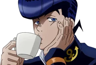 ☕ Josuke Higashikata JoJo's Bizarre Adventure Anime, Manga, Jojo, Josuke, Café, Boire whatsapp sticker