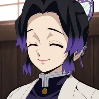 🏮 Shinobu Kocho Demon Slayer animé, souriant, Hashira, papillon, Demon Slayer whatsapp sticker