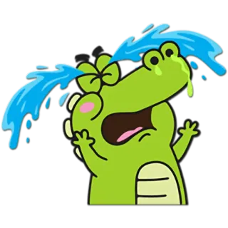 😭 crocodile, crying, tears, sad, cartoon, emotions, reptile telegram sticker