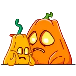 ☹️ pumpkin, halloween, scary, autumn, fall, seasonal, orange telegram sticker