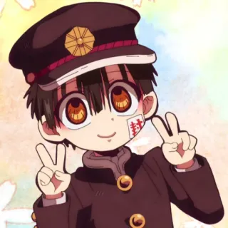 🕊 Hanako-kun Toilet-bound Hanako-kun anime, manga, character, hanako-kun, peace sign telegram sticker