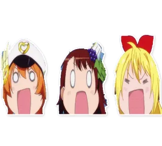 😱 anime, chocado, surpreso, expressão facial, desenho animado, garota anime telegram sticker