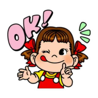 👌 OK! Мультик, Ок, Девушка, Милый, Аниме whatsapp sticker