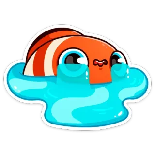 😭 sticker, weinen, traurig, orange, fisch, cartoon, emotion, tränen whatsapp sticker