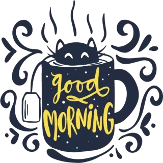 ☕️ good MORNING rano, powitanie, dobry, słońce, budzenie whatsapp sticker