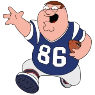 😁 Peter Griffin Family Guy cartoon, peter griffin, football, athlete telegram sticker