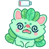 😵‍💫 การ์ตูน, เหนื่อยล้า, แบตหมด, น่ารัก, สัตว์ telegram sticker