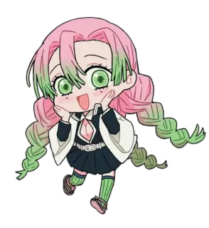 😱 Mitsuri Kanroji Demon Slayer Anime, Chibi, Carino, Demon Slayer, Mitsuri Kanroji, Adesivo personaggio telegram sticker