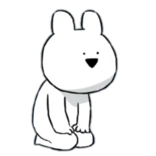 🙂 conejo, conejito, lindo, dibujo animado, animal, blanco, personaje telegram sticker