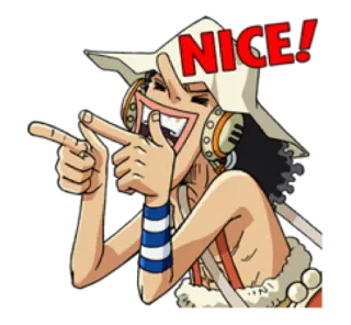 👈 Usopp One Piece NICE! anime, One Piece, Usopp, keren, semangat, senang whatsapp sticker