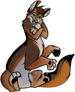 😈 Fellwesen, Tier, Anthropomorph, Kojote, Cartoon telegram sticker