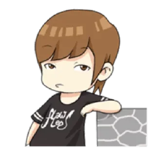 😒 Flawless karakter, kartun, orang, anak laki-laki, sempurna, kemeja whatsapp sticker