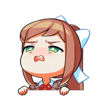😐 Monika Doki Doki Literature Club! Anime, Mignon, Dessin animé, Sticker, Monika, Doki Doki Literature Club telegram sticker