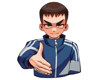 🫳 Anime, Kartun, Karakter, Jabat tangan, Sapaan, Ramah whatsapp sticker