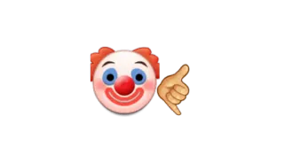 🤡 Clown, Emoji, Duim omlaag, Negatief, Dislike telegram sticker