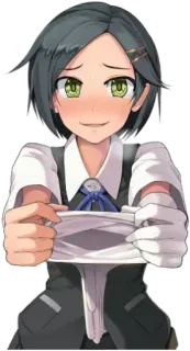 😝 anime, girl, underwear, cute, embarrassed, blush telegram sticker