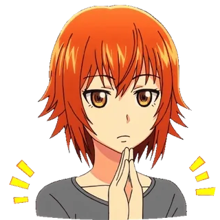 🥱 Anime, Personaggio, Ragazza, Cartone animato, Mani, Illustrazione telegram sticker
