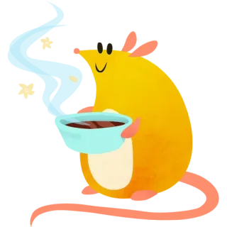 ☕️ 仓鼠, 咖啡, 可爱, 动物, 卡通, 饮料 telegram sticker
