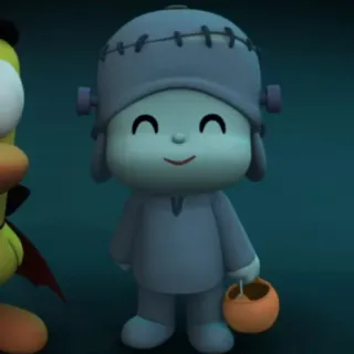 🎃 Pocoyo Pocoyo, Halloween, Frankenstein, desenho animado, fantasia telegram sticker