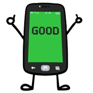 👍 GOOD Smartphone, gut, positiv, Cartoon, Handy, Daumen hoch whatsapp sticker