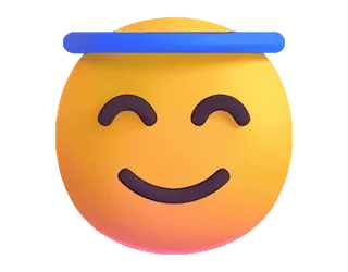 😇 Emoji, Sorriso, Felice, Faccia, Carino, Amichevole telegram sticker