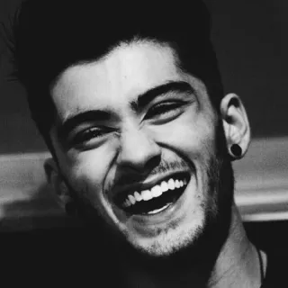 🌚 Zayn Malik 男人, 歌手, 肖像, 微笑, 黑白, 名人 telegram sticker