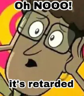 😐 Oh NoOO! 
its retarded мультик, в шоке, встревоженный, отрицательный, выражение лица, очки telegram sticker