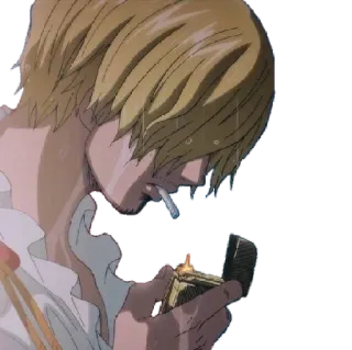 🚬 Sanji One Piece อนิเมะ, บุหรี่, สูบบุหรี่, ไฟแช็ก, ซันจิ, วันพีซ, ตัวละคร telegram sticker