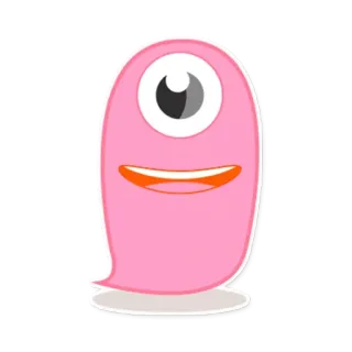 👍 怪物, 粉色, 卡通, 独眼, 可爱, 角色 telegram sticker