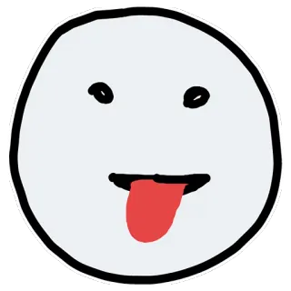 😛 顔, 舌, 絵文字, 棒人間, 漫画, シンプル telegram sticker