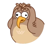 😨 owl, bird, cartoon, cute, animal, funny telegram sticker
